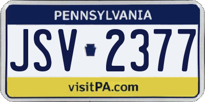 PA license plate JSV2377