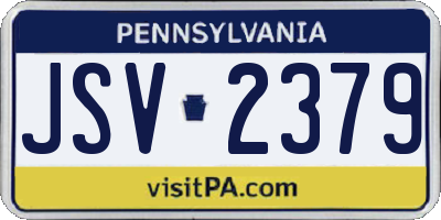 PA license plate JSV2379