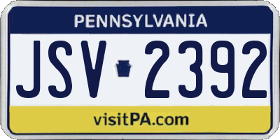 PA license plate JSV2392