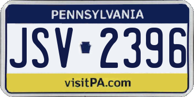 PA license plate JSV2396
