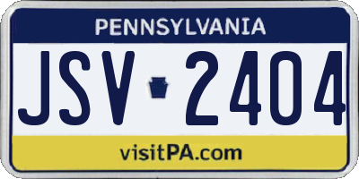 PA license plate JSV2404