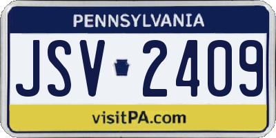 PA license plate JSV2409