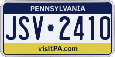 PA license plate JSV2410