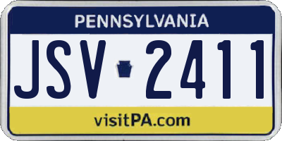 PA license plate JSV2411