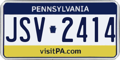 PA license plate JSV2414