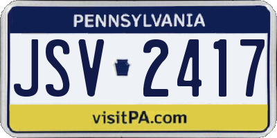 PA license plate JSV2417