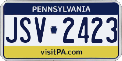 PA license plate JSV2423