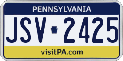 PA license plate JSV2425
