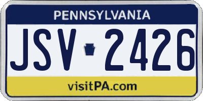 PA license plate JSV2426