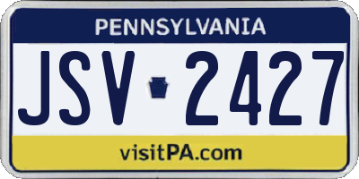 PA license plate JSV2427