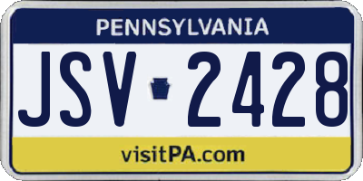 PA license plate JSV2428
