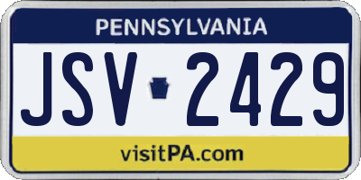 PA license plate JSV2429