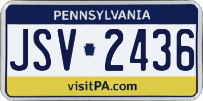 PA license plate JSV2436