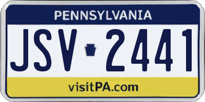 PA license plate JSV2441
