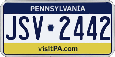 PA license plate JSV2442