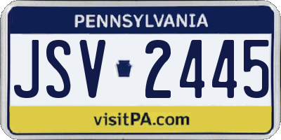 PA license plate JSV2445