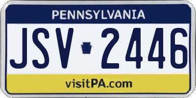 PA license plate JSV2446