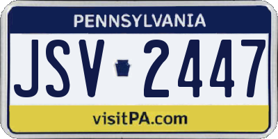 PA license plate JSV2447