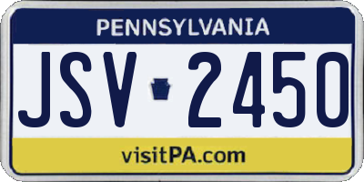 PA license plate JSV2450