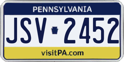 PA license plate JSV2452