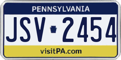 PA license plate JSV2454