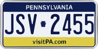 PA license plate JSV2455
