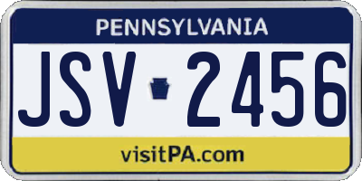 PA license plate JSV2456