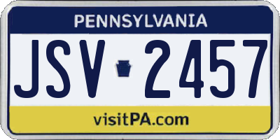 PA license plate JSV2457