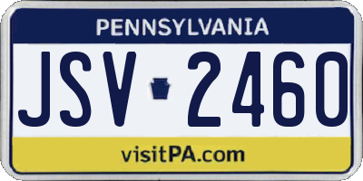 PA license plate JSV2460