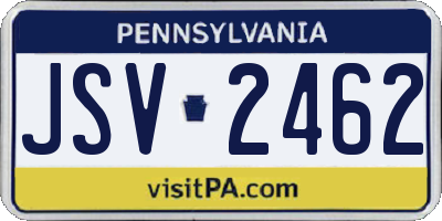 PA license plate JSV2462