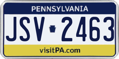 PA license plate JSV2463