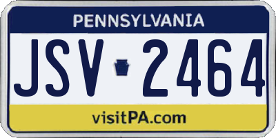 PA license plate JSV2464