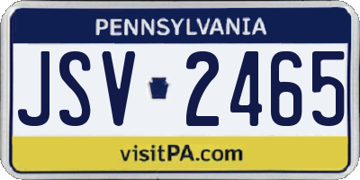 PA license plate JSV2465