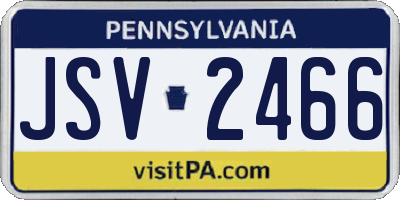 PA license plate JSV2466