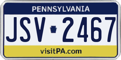 PA license plate JSV2467