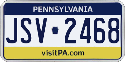 PA license plate JSV2468