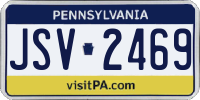PA license plate JSV2469