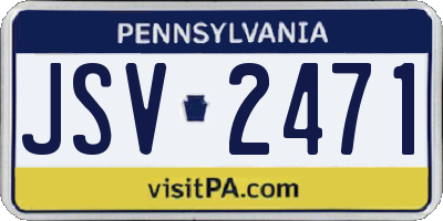 PA license plate JSV2471