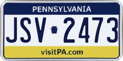 PA license plate JSV2473