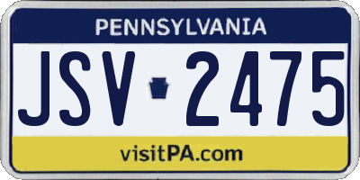 PA license plate JSV2475