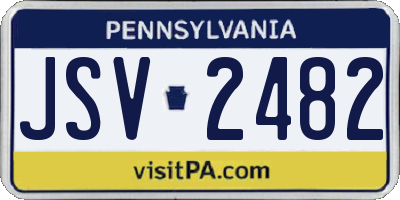 PA license plate JSV2482