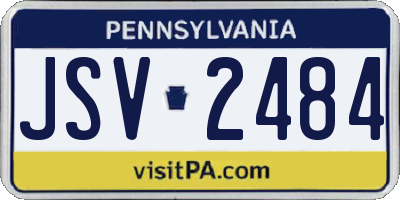 PA license plate JSV2484