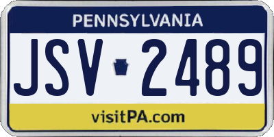 PA license plate JSV2489