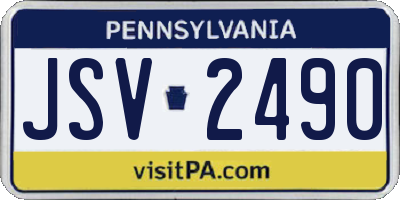 PA license plate JSV2490