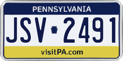 PA license plate JSV2491