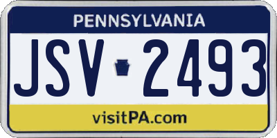 PA license plate JSV2493