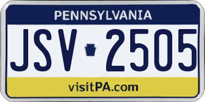 PA license plate JSV2505