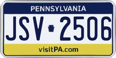 PA license plate JSV2506