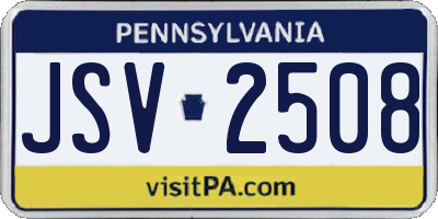 PA license plate JSV2508