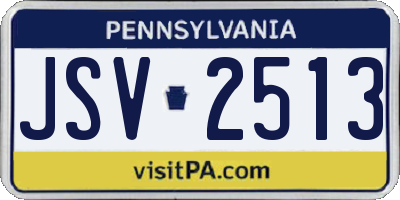PA license plate JSV2513